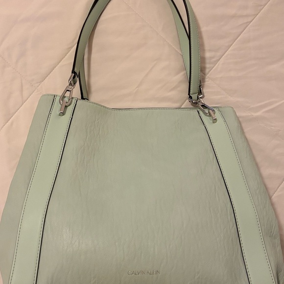 Calvin Klein Ellie Large Tote Bag Mint Green NWOT - Picture 5 of 10